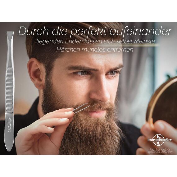 Solinger Zupfpinzette Pinzette aus Rostfreiem Edelstahl Made in Germany Haarzupfpinzette Augenbrauenpinzette zur Gesichtspflege Beauty Pinzette zur Haarentfernung für Damen und Herren (Gerade)