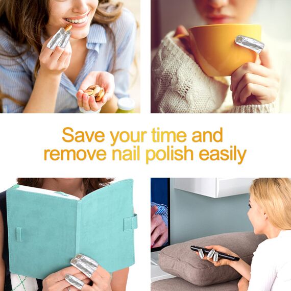 Sularpek 100 Stücke Nail Polish Remover Wraps Pads, Aluminiumfolie Nagellack Remover Pads, Aluminiumfolie Mit Fusselfreien Baumwollwattebäuschen, Hilfsmittel Zum Einfachen Entfernen Von Nagellack