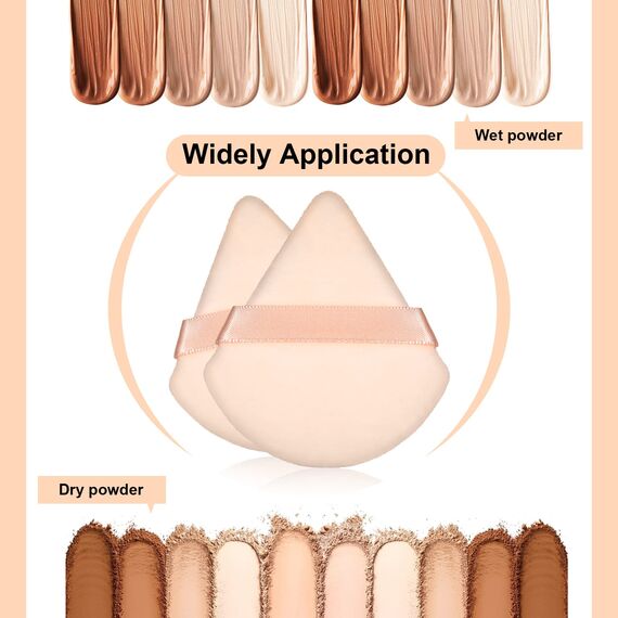 Fanshiontide Dreieck Makeup Puderquaste, 12 Stück Kosmetik Gesicht Puderquaste Schwämmchen Weich Dreieck Puderquaste Pads Lose Puder Grundierung Nass Trocken Dual-use Make-up-Werkzeug