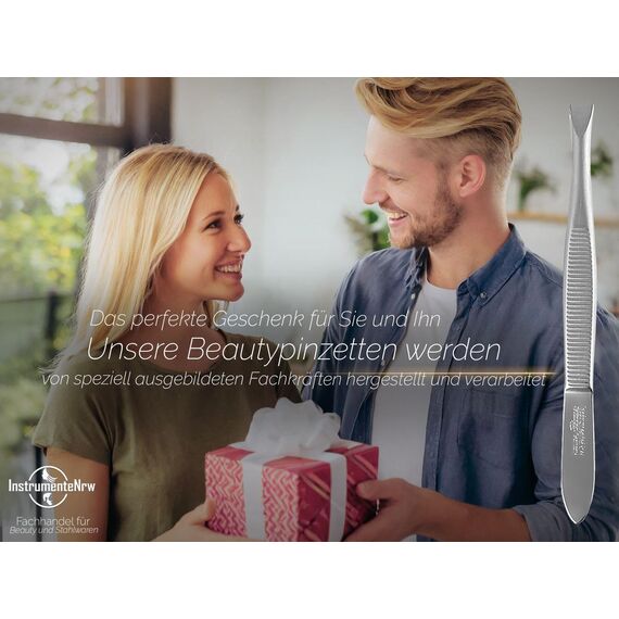 Solinger Zupfpinzette Pinzette aus Rostfreiem Edelstahl Made in Germany Haarzupfpinzette Augenbrauenpinzette zur Gesichtspflege Beauty Pinzette zur Haarentfernung für Damen und Herren (Gerade)
