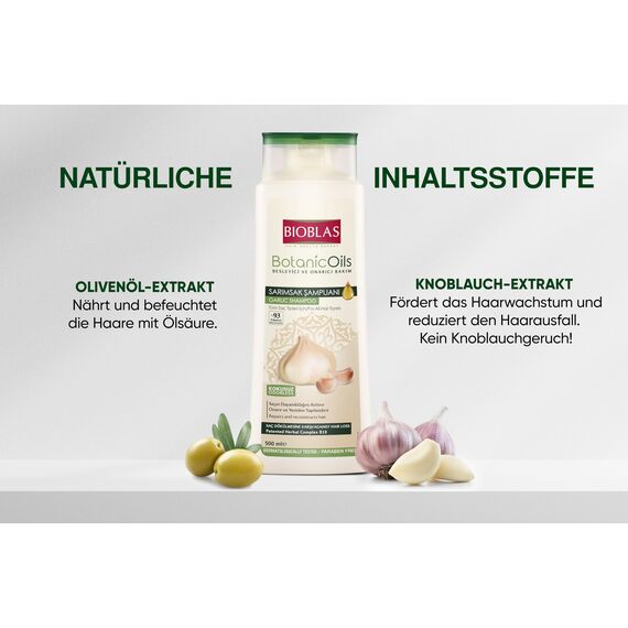 Knoblauch Shampoo 500 ml Bioblas, Geruchlos, Anti Haarausfall Frauen und Männer