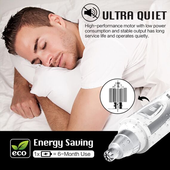 Nasenhaartrimmer Nasenhaarschneider Ohrhaarschneider, Professioneller schmerzfreier Augenbrauen und esichtshaartrimmer für Männer und Frauen, batteriebetrieben, IPX7 Wasserdichte Doppelklingen