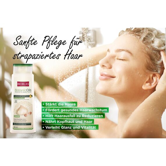 Knoblauch Shampoo 500 ml Bioblas, Geruchlos, Anti Haarausfall Frauen und Männer