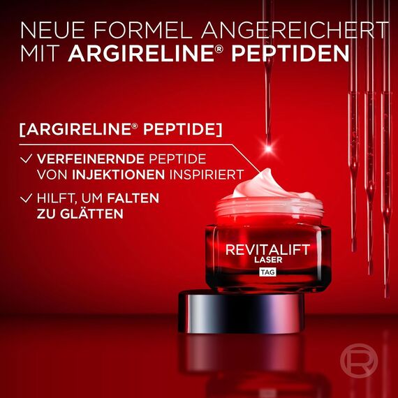 L'Oréal Paris Anti-Aging Tagescreme mit Dreichfachpower für Frauen, mit Pro-Retinol, Hyaluronsäure und Vitamin C – gegen Falten, straffende Feuchtigkeitspflege, Revitalift Laser 1 x 50ml