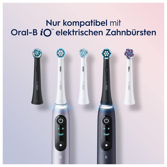 Oral-B iO Sanfte Reinigung Aufsteckbürsten für elektrische Zahnbürste, 6 Stück, sanfte Zahnreinigung, Zahnbürstenaufsatz für Oral-B iO Zahnbürsten, briefkastenfähige Verpackung