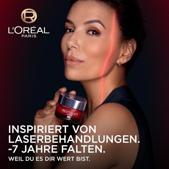 L'Oréal Paris Anti-Aging Tagescreme mit Dreichfachpower für Frauen, mit Pro-Retinol, Hyaluronsäure und Vitamin C – gegen Falten, straffende Feuchtigkeitspflege, Revitalift Laser 1 x 50ml