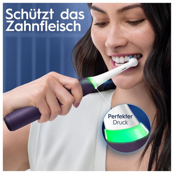 Oral-B iO Series 8 Plus Edition Elektrische Zahnbürste, Electric Toothbrush, PLUS 3 Aufsteckbürsten, 6 Putzmodi für Zahnpflege, Reiseetui, Designed by Braun, Violet Ametrine