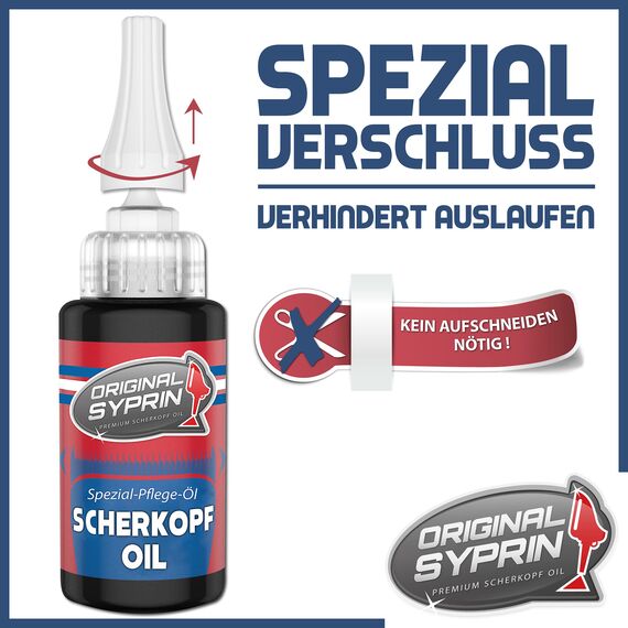Original Syprin Scherkopf Öl für Haarschneidemaschinen Haarschneider Rasierer Trimmer I Scherkopföl Friseurbedarf Schermaschinenöl Feinmechanik Öl 3er set