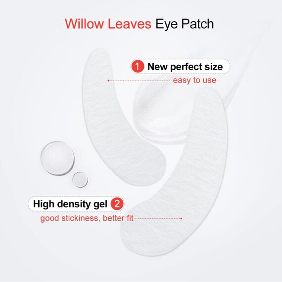 Lunamoon Augenpads für Wimpernverlängerung Wimpern Pads Wimpernverlängerung Pad Eyelash Pad Wimpern Färben Pad Wimpernlifting Pad Eye Gel Patch for Eyelash Extensions 50Paar(Willowleaves Pink)