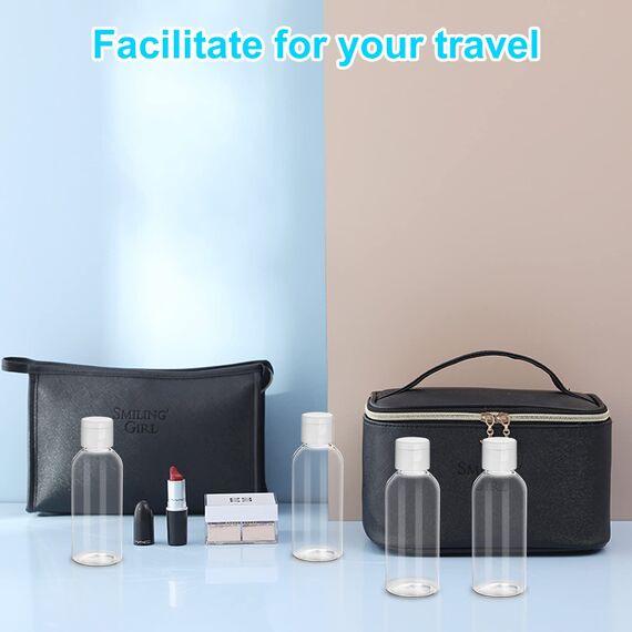 flintronic 100ml Leere Reiseflaschen Set, Reiseflaschen zum Befüllen mit Kleinem Trichter, Plastikflaschen Leer Flug Flasche Set, Reiseset Kosmetik Leer für Flugreisen Shampoo Geschäftsreise Lotion