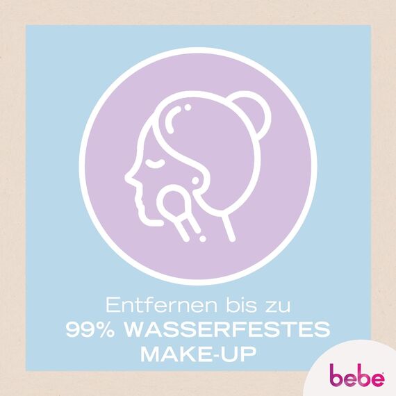 bebe Pflegende Reinigungstücher (6 x 25 Tücher) mit Kokoswasser, besonders milde Abschminktücher aus Fasern 100% pflanzlichen Ursprungs für trockene & empfindliche Haut