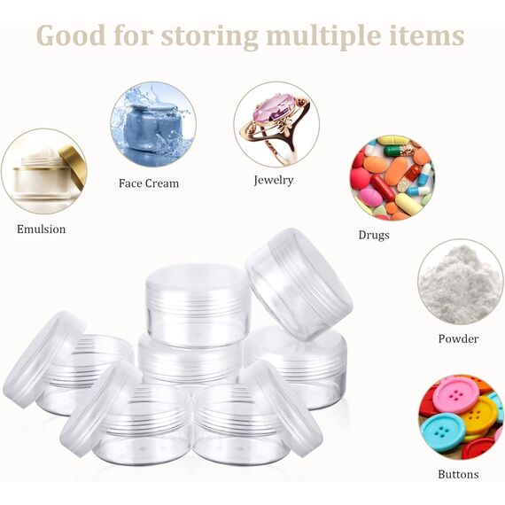 Flintronic 24 Stück Döschen, 30ml/20ml Plastik Döschen, Leerdose klarer Tiegel, Cremedose Leer Transparent Tiegel mit Spatel und Etikett，Reise Töpfchen Döschen Set für Mini-Kerzen Kosmetik