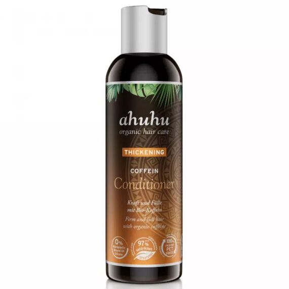 ahuhu THICKENING Coffein Conditioner (200ml) – Haarspülung mit Bio-Koffein & Reisstärke, Stärkt die Haarstruktur & verleiht Fülle, Für feines & kraftloses Haar, Pflegt ohne zu beschweren, Vegan