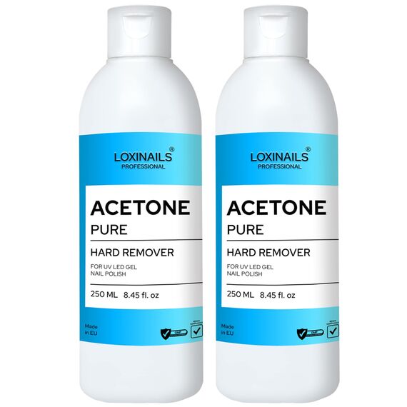 Aceton UV Nagellack Entferner 2x250ml – 100% Acetone – Gel Nagellack Entfrernung - Nagellackentfernerm mit Aceton Pur - Shellac Remover – Reines aceton UV Lack Entferner – Nail Polish Remover