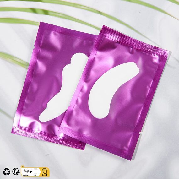 Lunamoon Augenpads für Wimpernverlängerung Wimpern Pads Wimpernverlängerung Pad Eyelash Pad Wimpern Färben Pad Wimpernlifting Pad Eye Gel Patch for Eyelash Extensions 50Paar(Willowleaves Purple)