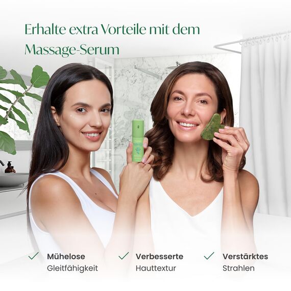 PLANTIFIQUE Jade Gua Sha Stein für Gesichtsmassage - Guasha aus Natürlicher Jade Stein - Gesichtsstein- Massagesteine für die Lymphdrainage des Gesicht, Face Massager