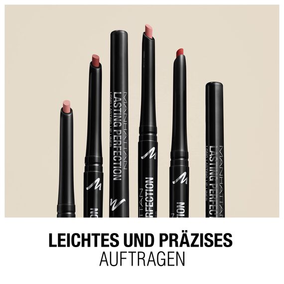 Manhattan Lasting Perfection Lipliner, Fb. 24 Red Diva, langanhaltender und deckender Konturenstift, 2 g, 1 Stück (1er Pack）