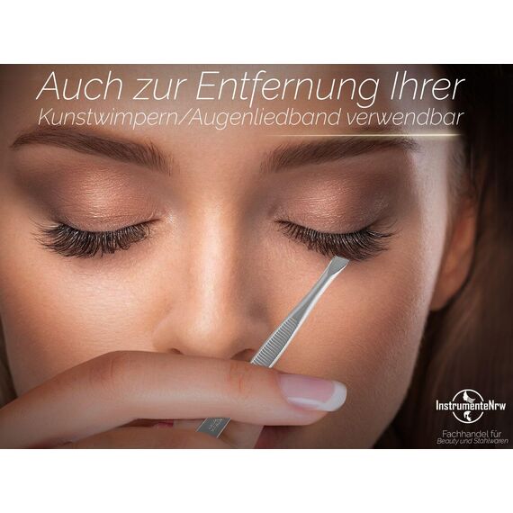 Solinger Zupfpinzette Pinzette aus Rostfreiem Edelstahl Made in Germany Haarzupfpinzette Augenbrauenpinzette zur Gesichtspflege Beauty Pinzette zur Haarentfernung für Damen und Herren (Schräg)