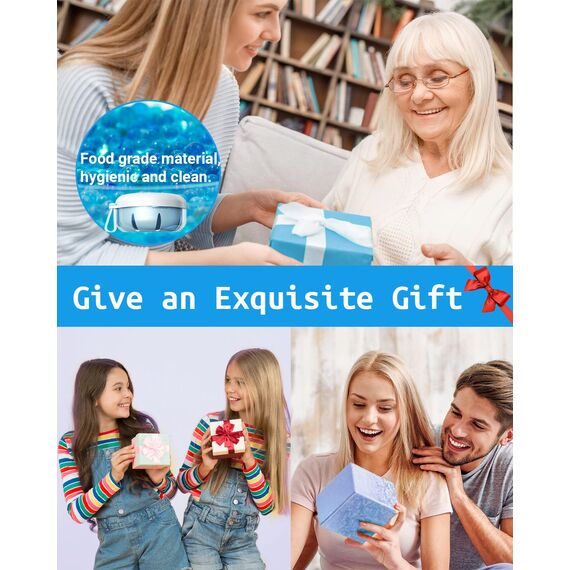 SEANCHEER | Gebissdose | Prothesendose | Zahnspangendose | Zahnprothesen Box | Zahnschiene Box mit Spülkorb, Prothesenzahnbürste und Spiegel für | Zahnersatz | Aufbissschiene | Knirscherschiene | Blau