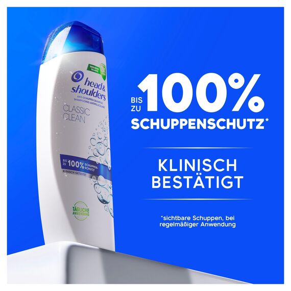 Head & Shoulders Classic Clean Anti-Schuppen-Shampoo 500ml Zur Täglichen Anwendung. Bis Zu 100% Schuppenschutz, Klinisch Getestet. Für Jeden Haar- Und Kopfhauttyp. Sauberes Frischegefühl