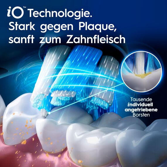 Oral-B iO Series 6 Plus Edition Elektrische Zahnbürste/Electric Toothbrush, Inkl. 3 Aufsteckbürsten, 5 Putzmodi für Zahnpflege, Reise-Etui, Designed by Braun, Schwarz