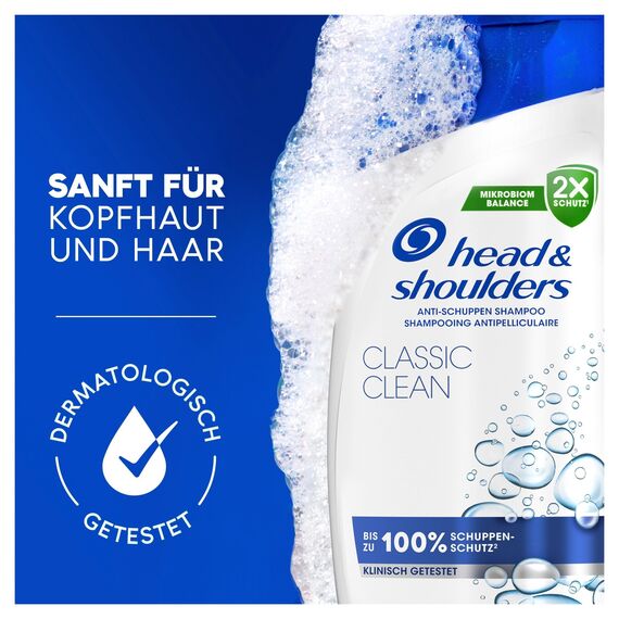 Head & Shoulders Classic Clean Anti-Schuppen-Shampoo 500ml Zur Täglichen Anwendung. Bis Zu 100% Schuppenschutz, Klinisch Getestet. Für Jeden Haar- Und Kopfhauttyp. Sauberes Frischegefühl