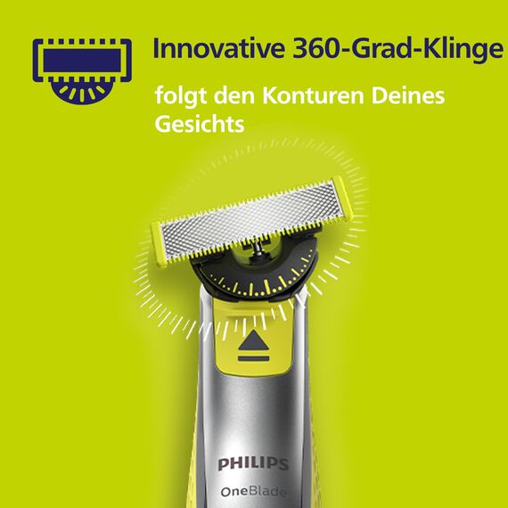 Philips OneBlade 360 Ersatzklinge für alle OneBlade und OneBlade Pro Modelle (Modell QP410/50), 1er-Pack