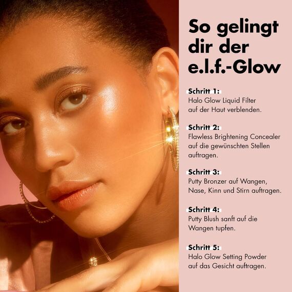 e.l.f. Halo Glow Liquid Filter, Teint-Booster für einen strahlenden, weich fokussierten Blick, mit Hyaluronsäure, vegan und frei von Tierversuchen, 5 Medium/Tan