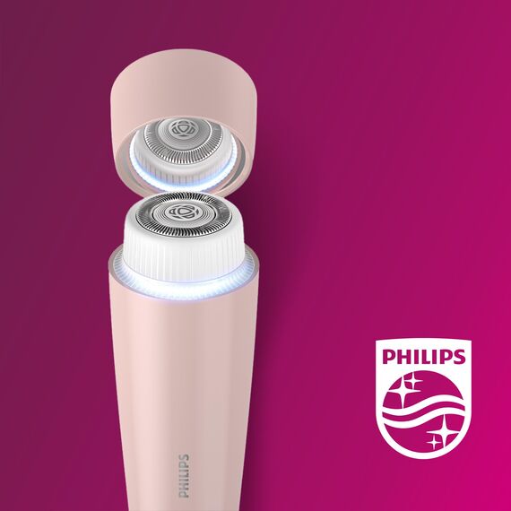 Philips Gesichtshaarentferner, 5000 Series, Haarentfernungsgerät für Frauen, kabellos und kompakt, mit hypoallergenem Kopf, sanftes und schnelles Entfernen feinster Haare im Gesicht, Modell BRR454/00