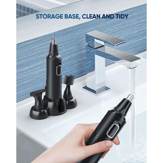 Nasenhaartrimmer, USB Wiederaufladbar Nasenhaarschneider 3 in 1 Set Ohrhaarschneider mit Doppelschneideklingen, Professioneller schmerzfreier Augenbrauen und esichtshaartrimmer für Männer und Frauen