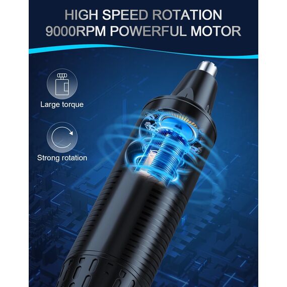 Nasenhaartrimmer, USB Wiederaufladbar Nasenhaarschneider 3 in 1 Set Ohrhaarschneider mit Doppelschneideklingen, Professioneller schmerzfreier Augenbrauen und esichtshaartrimmer für Männer und Frauen