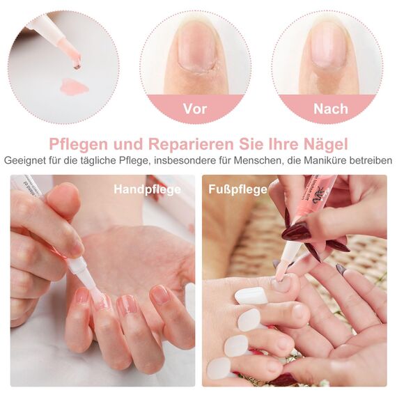 Nagelöl Stift, AISEELY Cuticle Oil Nagelhautöl für Nägel, 8 Stück Nagelpflegestift Nagelhaut-Öl-Stift mit Vitaminen, Nagelpflege Nagellack, für die Reparatur von Rissigen und Trockenen Nägeln