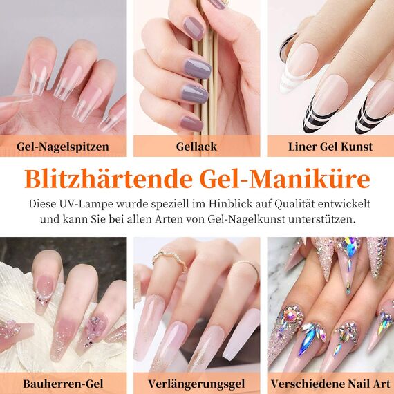 AISEELY UV Nagellampe, UV LED Lampe für Gelnägel Drehbar 3W USB Gel Nagellampe mit Klemme, Mini UV Lampe Nägel für Gel-Nagellack, UV-Aushärtung, Nageltrockner für Anfänger, 3,5V - 5V (Schwarz)