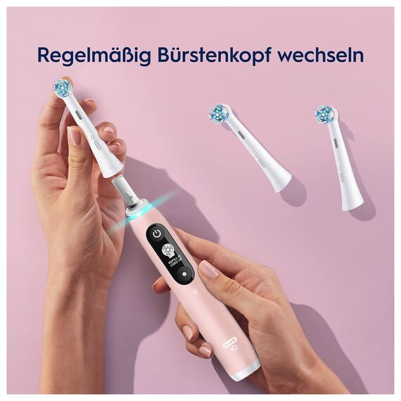 Oral-B iO Sanfte Reinigung Aufsteckbürsten für elektrische Zahnbürste, 6 Stück, sanfte Zahnreinigung, Zahnbürstenaufsatz für Oral-B Zahnbürsten
