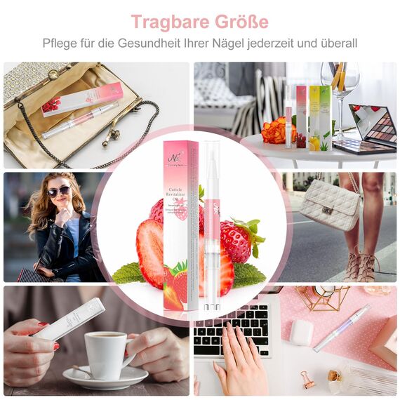 Nagelöl Stift, AISEELY Cuticle Oil Nagelhautöl für Nägel, 8 Stück Nagelpflegestift Nagelhaut-Öl-Stift mit Vitaminen, Nagelpflege Nagellack, für die Reparatur von Rissigen und Trockenen Nägeln