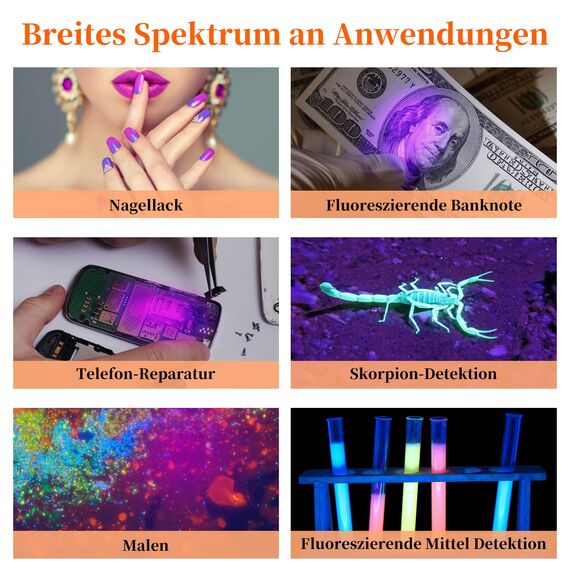 AISEELY UV Nagellampe, UV LED Lampe für Gelnägel Drehbar 3W USB Gel Nagellampe mit Klemme, Mini UV Lampe Nägel für Gel-Nagellack, UV-Aushärtung, Nageltrockner für Anfänger, 3,5V - 5V (Schwarz)