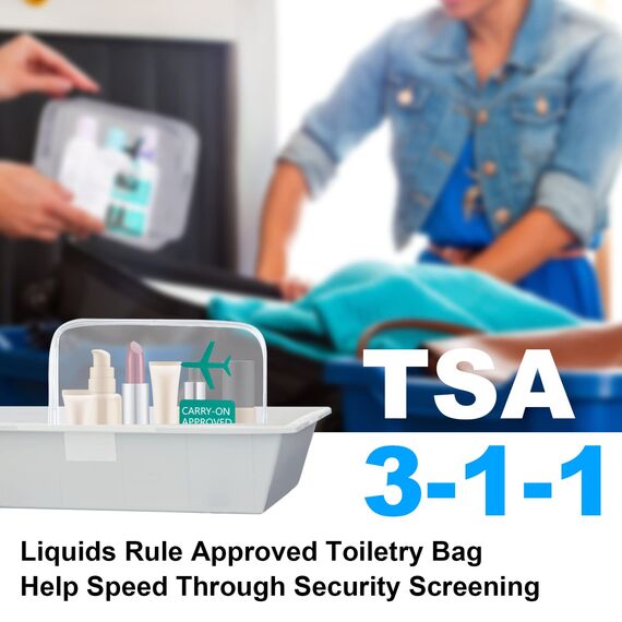 OSDUE 2 Stück Kulturbeutel Transparent, Flugzeug PVC Kosmetiktasche Wasserdicht, Handgepäck-Reisezubehör, Kulturtaschen für Männer, Frauen, Kinder, Familie (Grün)