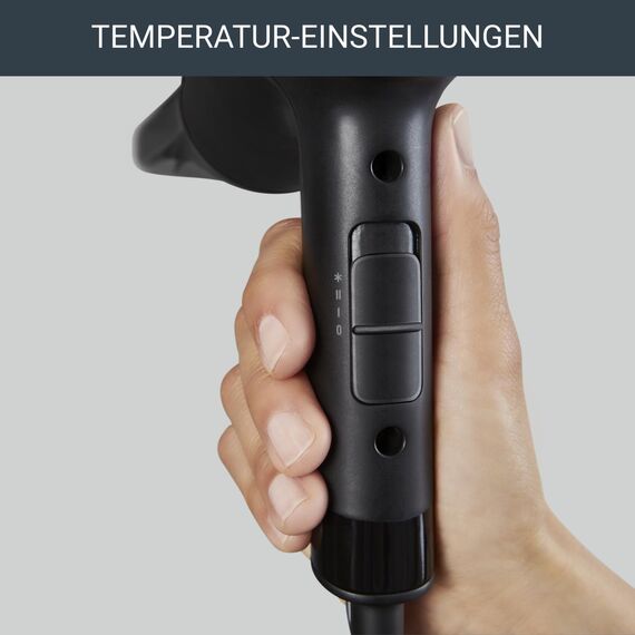 Rowenta CV1801 Express Style Haartrockner, 1900 Effiwatt, 2 Einstellungen, leistungsstark, Kaltlufttaste, 1,8 m Netzkabel, kompaktes und ultraleichtes Design, Schwarz