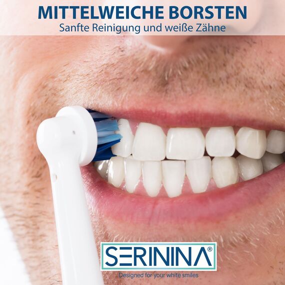 Zahnbürstenaufsatz – Kompatibel mit Oral B Aufsteckbürsten und Zahnbürstenköpfen, Ersatzbürsten für Braun Oral B – 16 Stück, Weiß