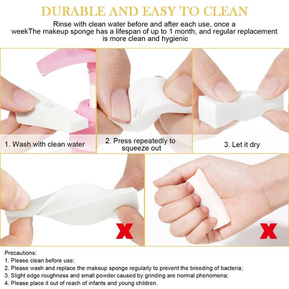 AUAUY 48 PCS Make up Schwamm Set, Latexfrei Kosmetik Schwämmchen, Klein Wiederverwendbarer Beauty Blender Makeup Schminkschwämmchen für Flüssigkeit Foundation Puder Sonnenschutz und Creme (Weiß)