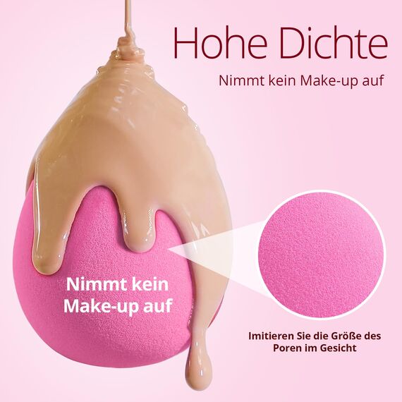 BEAKEY 6-Teiliges Make up Schwamm Set, Foundation Blending Beauty Sponge, Rosa Makeup Schwämme