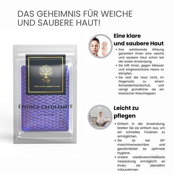 SARHAANA Afrikanische Duschschwamm (African Net Sponge) – XL, Exfoliierender Duschschwamm für den Rücken – Schnelltrocknendes Duschnetz Peeling