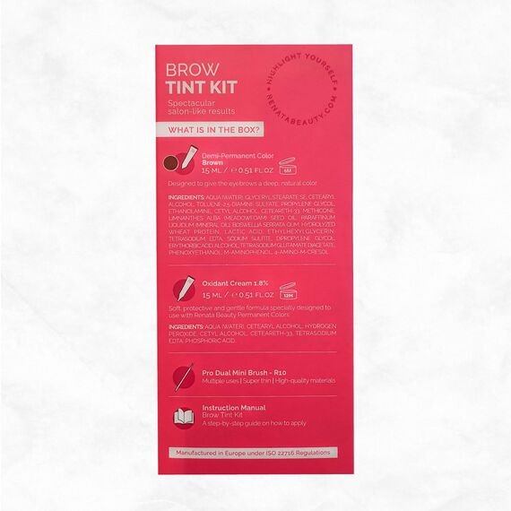 RB RENATA BEAUTY Augenbrauenfarbe Set – Brow Färbeset inkl. Entwickler & Stylingbürste – Augenbrauen Färbeset – Eyebrow Dye Kit mit bis zu 4 Wochen Halt – Brow Tint für Natürlichen Look [Braun]