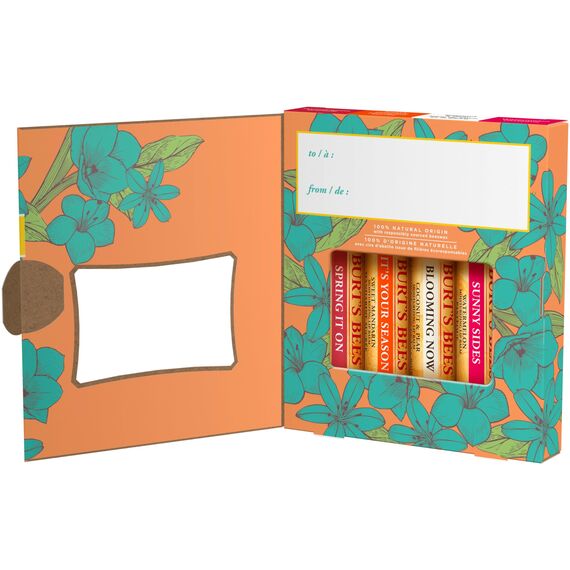 Burt's Bees Lippenbalsam-Geschenkset, 4 Lippenbalsam, Granatapfel, Kokosnuss und Birne, Süße Mandarine, Frisch gepflückt, 4 x 4,25 g
