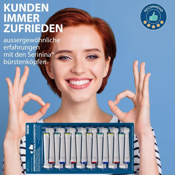 Zahnbürstenaufsatz – Kompatibel mit Oral B Aufsteckbürsten und Zahnbürstenköpfen, Ersatzbürsten für Braun Oral B – 16 Stück, Weiß
