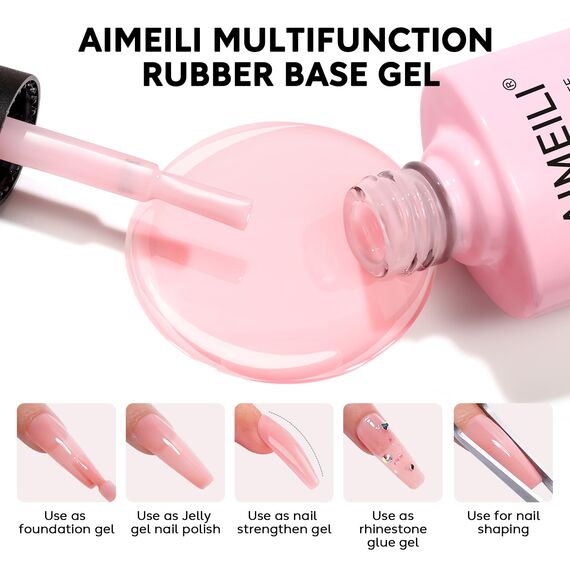 AIMEILI Rubber Base Gel Set 6pcs Rubber Base Coat Soak Off UV LED Nägel Unterlack Gel Nagellack Maniküre Kit 6 * 10ml - 47