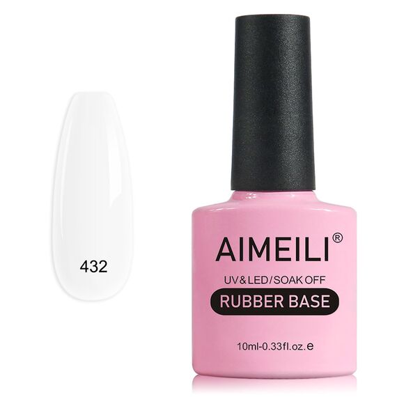 AIMEILI Rubber Base Gel Soak Off UV LED Rubber Base Coat Nägel Unterlack Gel Nagellack Maniküre 10ml (432)