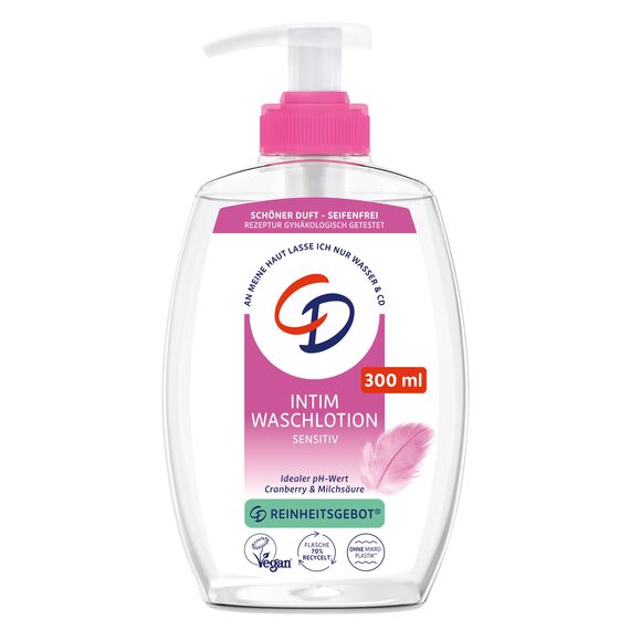 CD Wohlfühl Intim Waschlotion | 300 ml | Lotion zur milden Reinigung des Intimbereichs | mit Cranberry-Extrakt & Milchsäure | seifenfreie Körperpflege | dezenter Duft | vegan