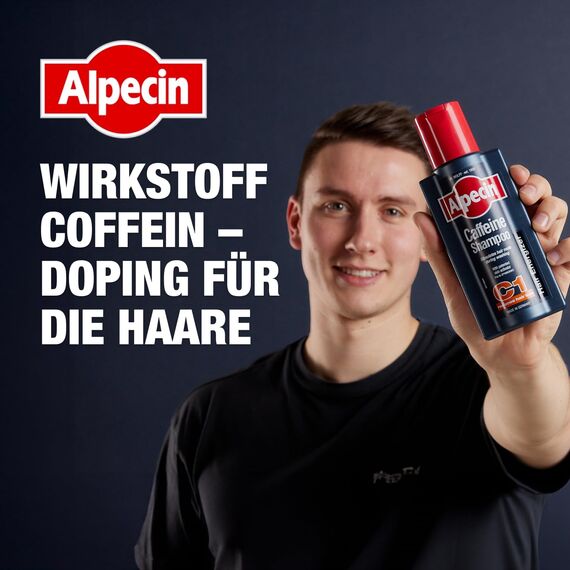 Alpecin Coffein-Shampoo C1, 2 x 600 ml - Haarwachstum stimulierendes Haarshampoo gegen erblich bedingten Haarausfall bei Männern - Zur Verbesserung des Haarwachstums