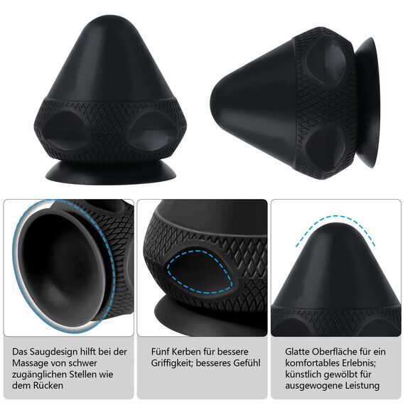 RYMALL Triggerpunkt Drücker Massagegerät+Faszienball,Schmerzfrei Drücker Set mit Saugnapf & Beutel für Muskelschmerzen und Verspannungen, Osteopressur Drücker Massager für Selbstmassage (Schwarz)